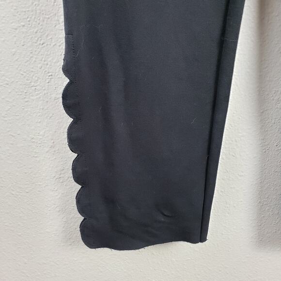 Soft Surroundings Women's L Pull On Ponte Pocket Pants Black Scallop Cutout‎ - Picture 3 of 11